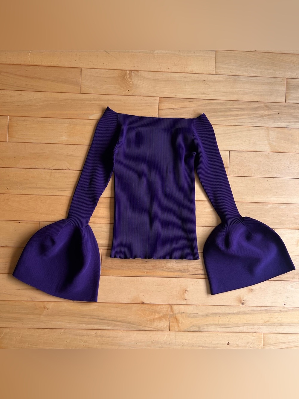 CFCL Pottery Purple Long Bell Sleeve Top